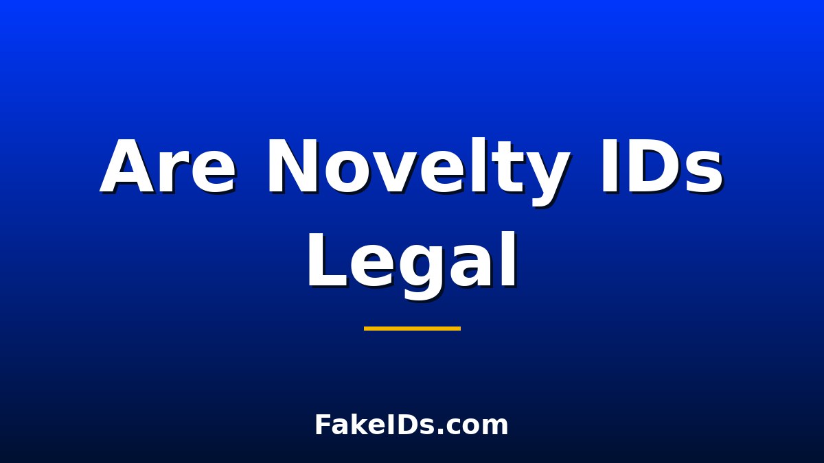 Are Novelty IDs Legal? What the Law Actually Says