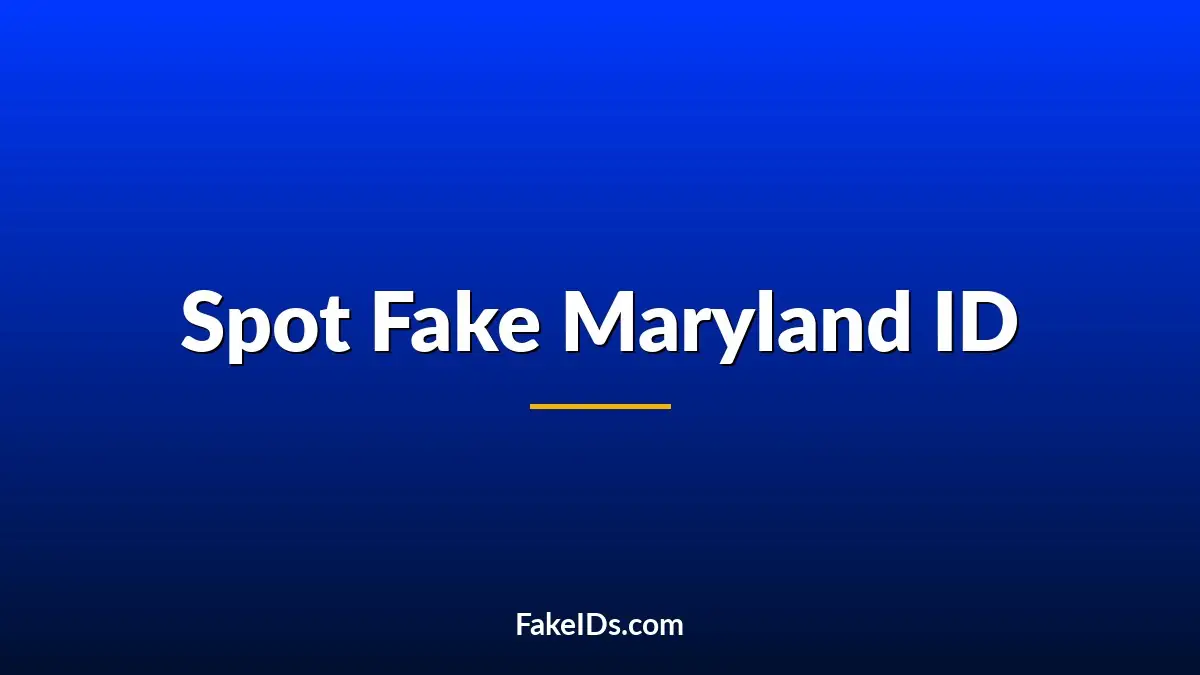 How to Tell if a Maryland ID is Fake