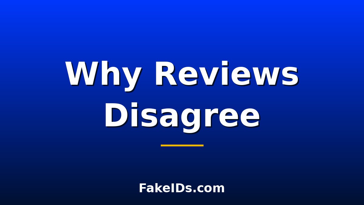 Why Every Fake ID Review Sounds Completely Different