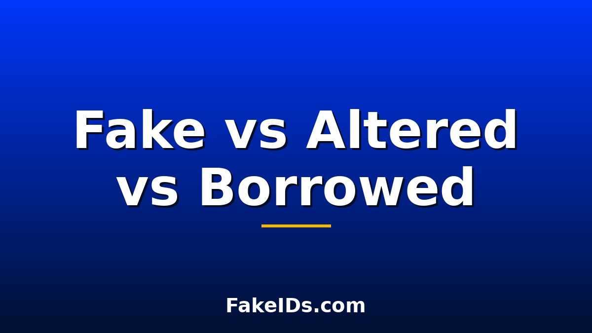 What Is the Difference Between a Fake ID, an Altered ID and a Borrowed ID?