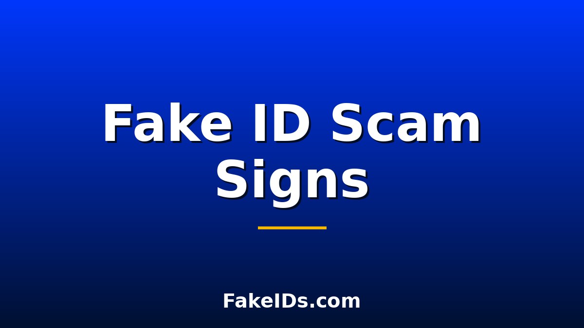 Fake ID Website Scam Signs: Red Flags to Watch For