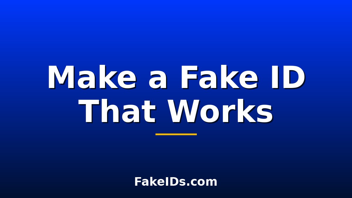 How to Make a Fake ID That Works: Materials and Methods