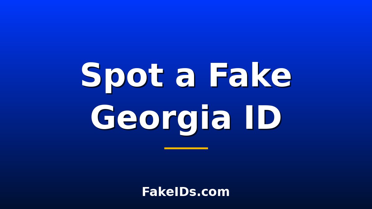 How to Spot a Fake Georgia ID: Security Features Guide