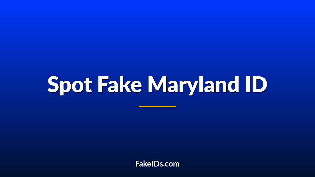 How to Tell if a Maryland ID is Fake