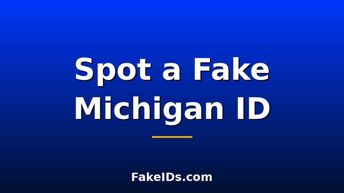 How to Tell If a Michigan ID Is Fake: Key Red Flags