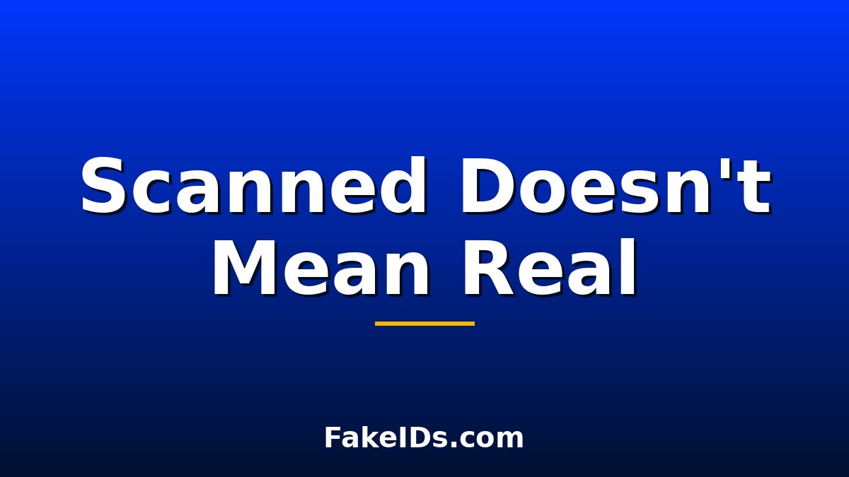 Why "It Scanned" Doesn't End the Fake ID Argument