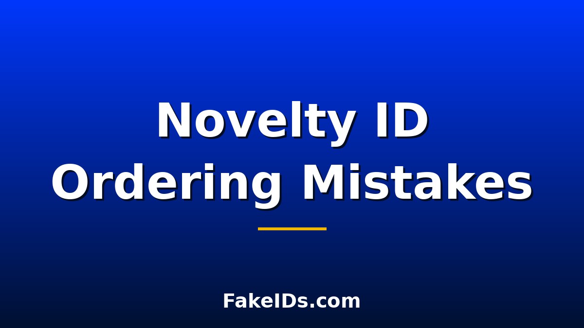 Novelty ID Ordering Mistakes to Avoid