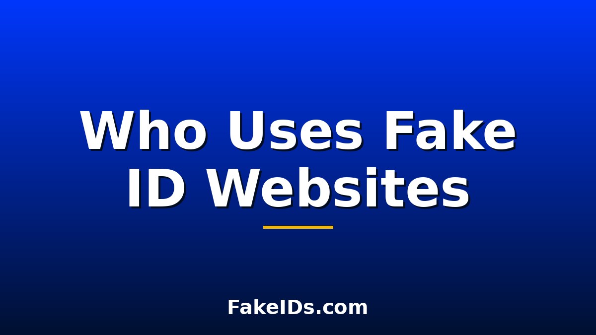 Who Uses Fake ID Websites? Demographics and Reasons