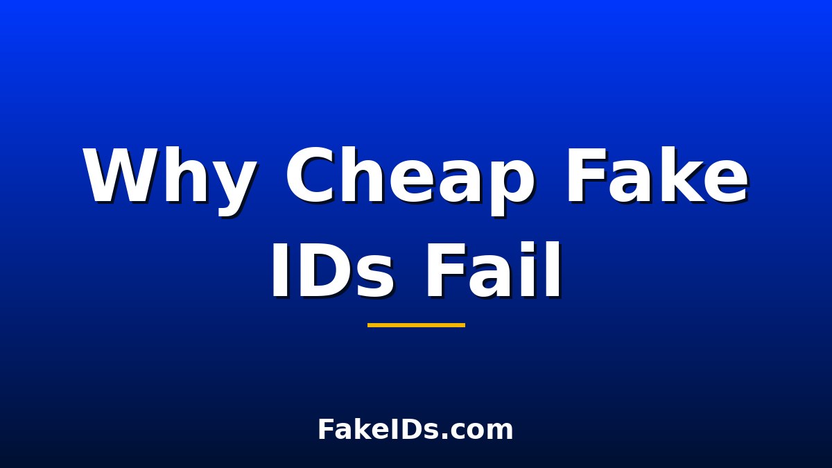 Why Cheap Fake IDs Get You Caught Every Time