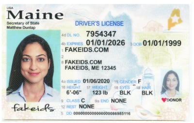 Maine Polycarbonate - Official State Material Fake ID