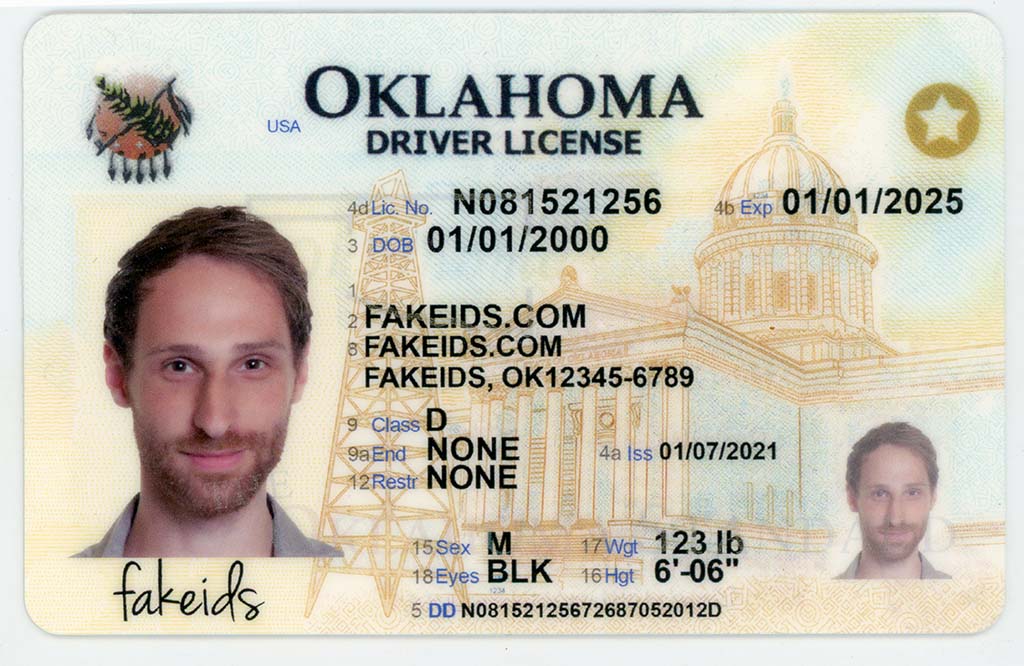 Oklahoma Polycarbonate - Official State Material Fake ID