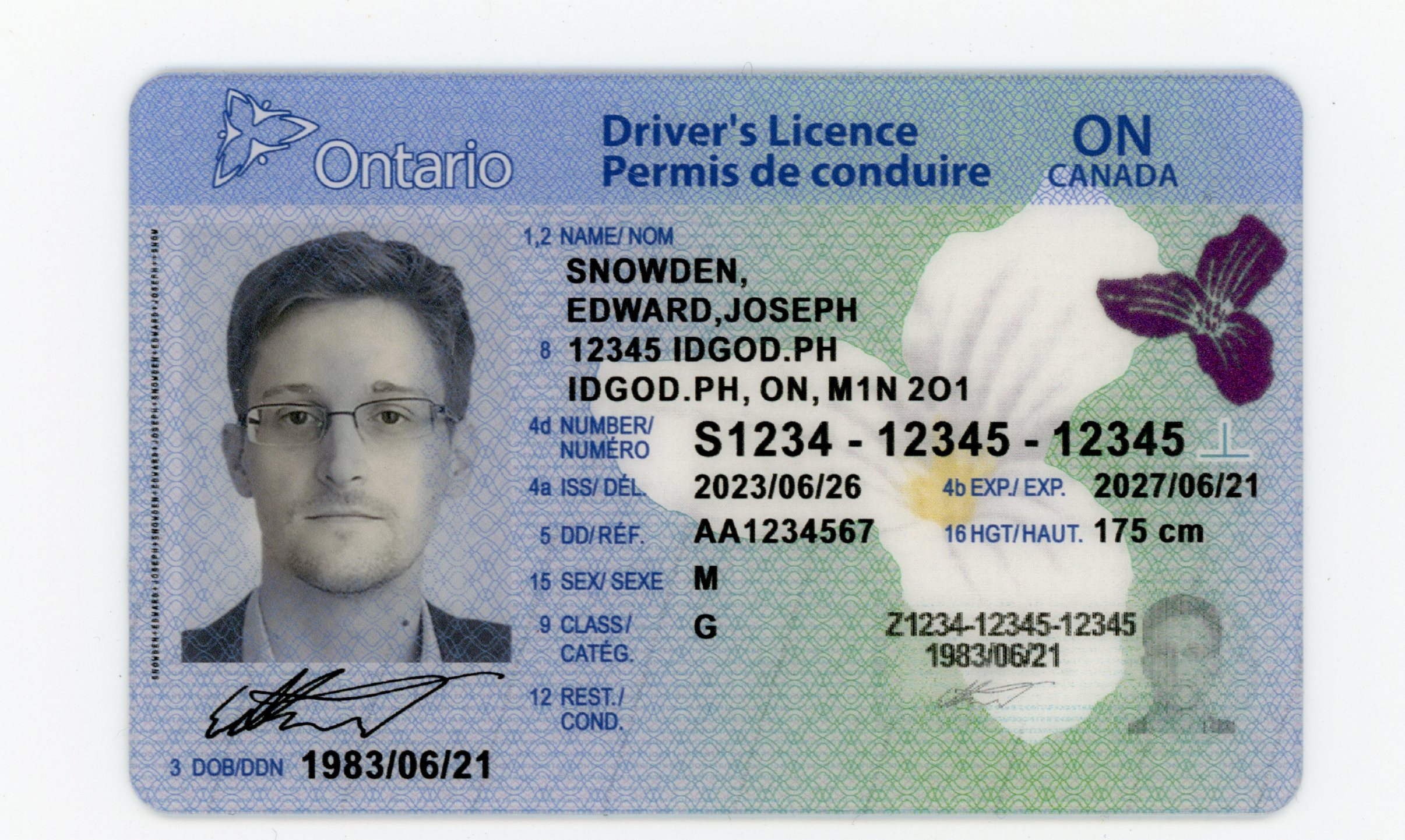 High-Quality Ontario Canada with Security Features