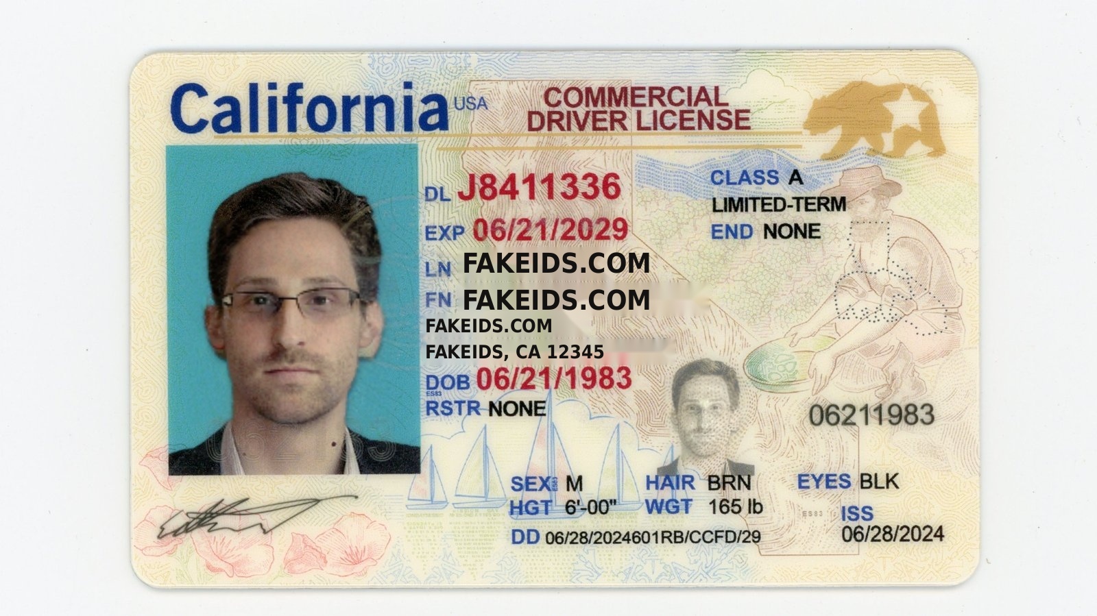 CDL California Polycarbonate - Official State Material CDL Fake ID