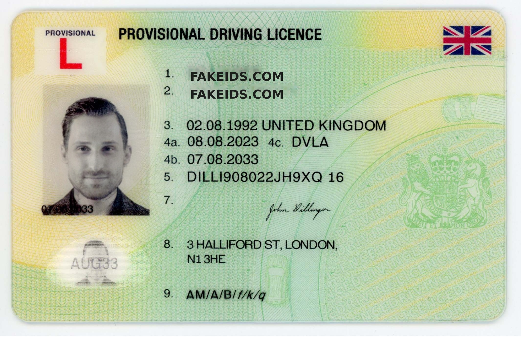 United Kingdom - Provisional Driver License Fake ID