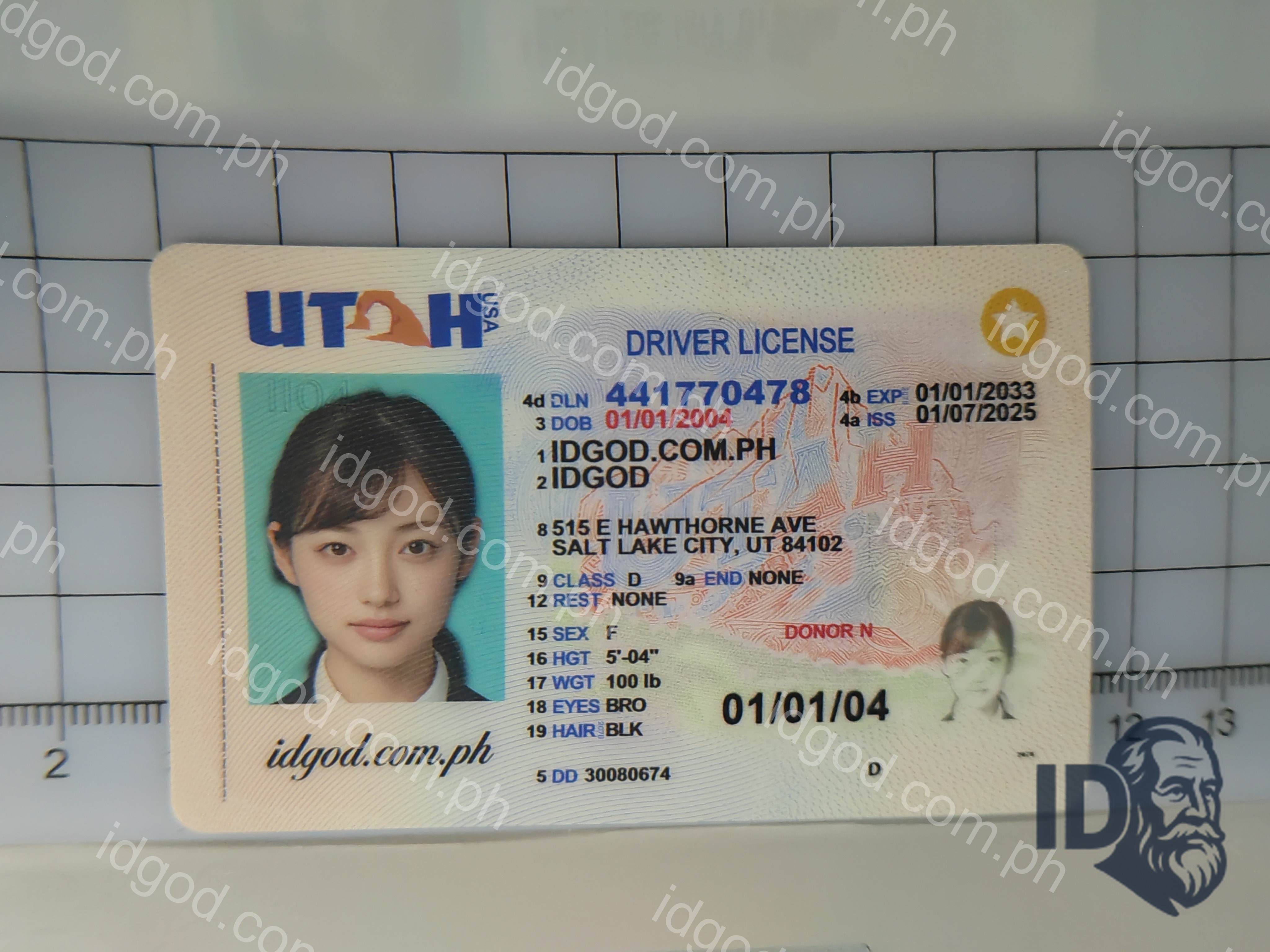 Utah Polycarbonate - Official State Material Fake ID