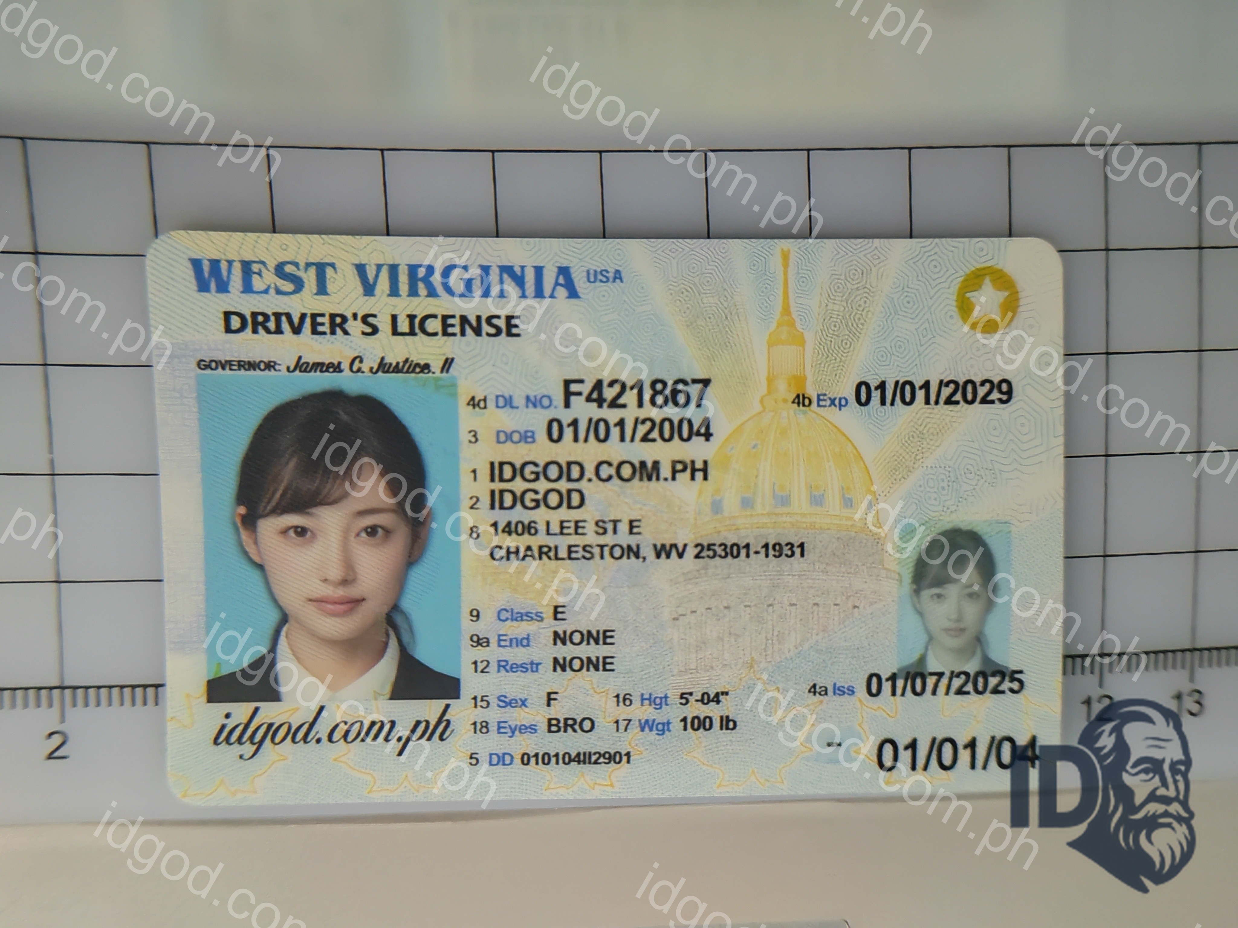 West Virginia Polycarbonate - Official State Material Fake ID